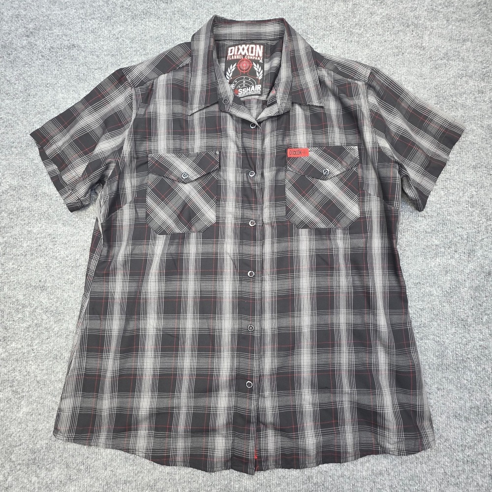 Dixxon Flannel Co The Crosshair Bamboo Blend Plaid Short Sleeve Shirt Mens XL
